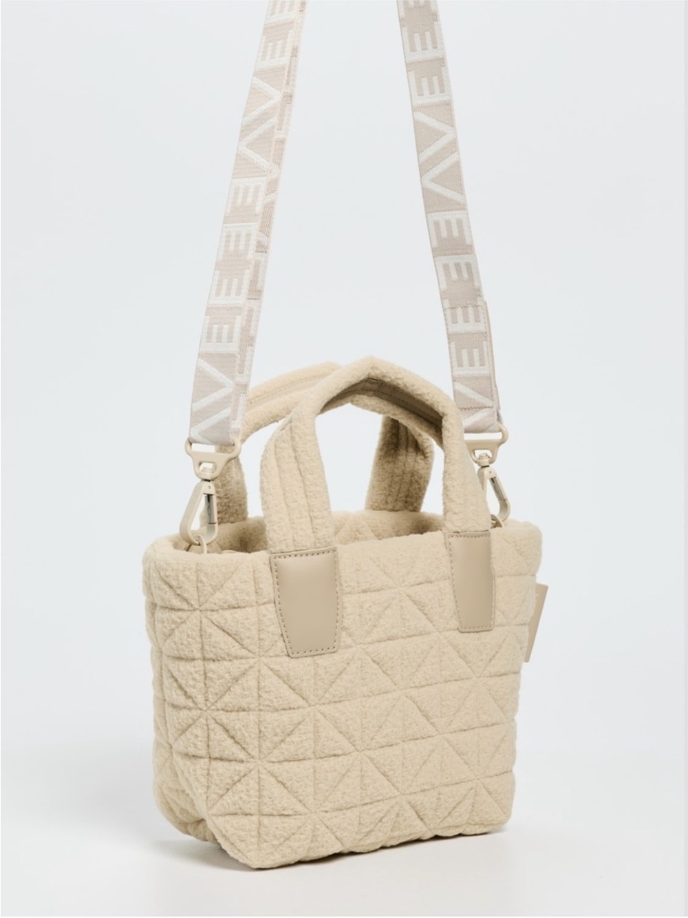 NEW VEE COLLECTIVE SHERPA MINI VEE TOTE CREAM - Picture 7 of 7